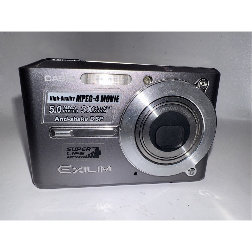Casio EXILIM EX-S500 5.0MP Digital Camera - Gray -‎ No Charger Untested